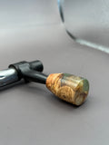 Handmade Custom Bolt Knob – Cured Wood & Turquoise Resin #1