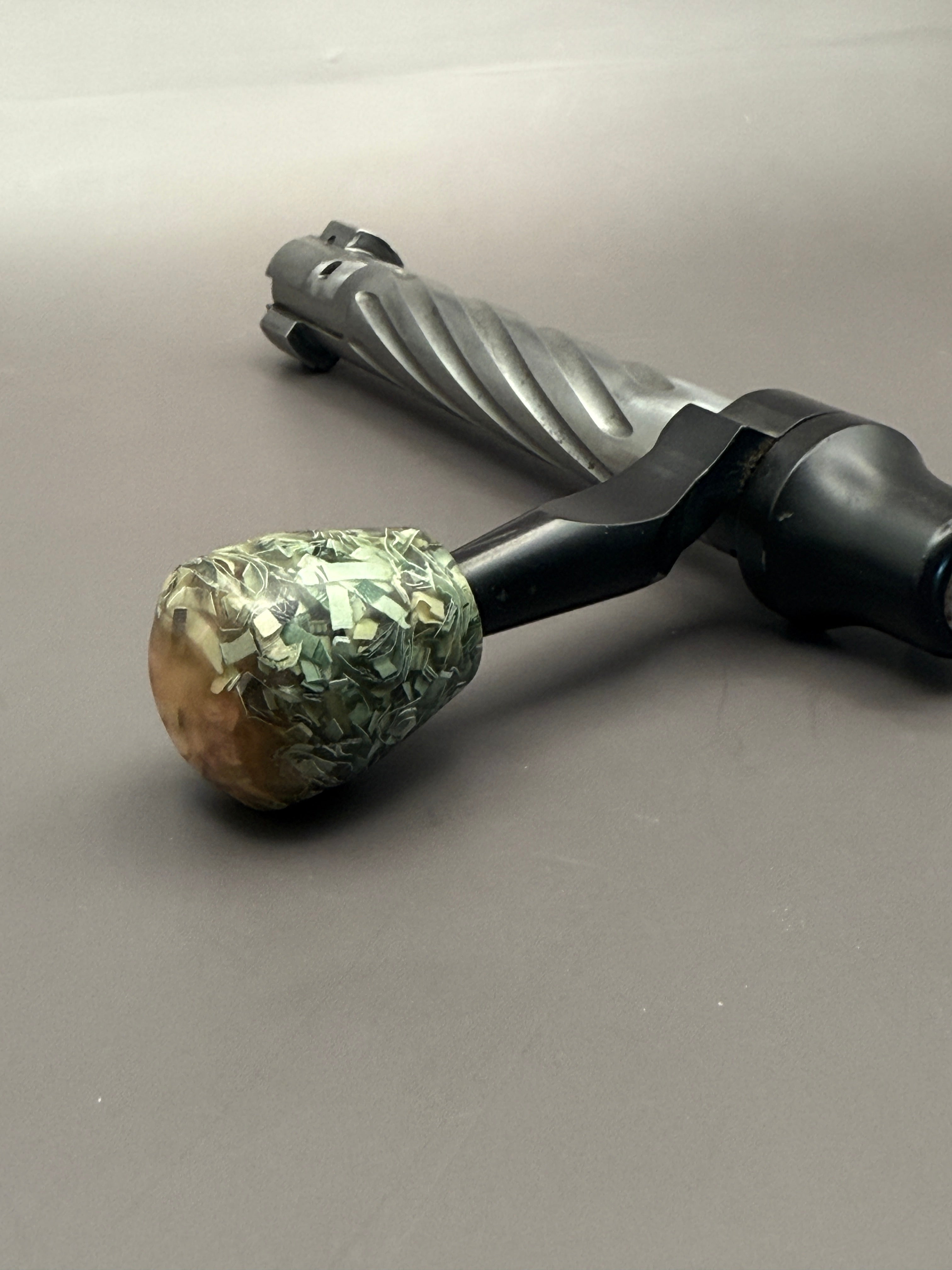 Handmade Custom Bolt Knob – Shredded Federal Reserve Dollars & Resin