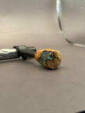 Handmade Custom Bolt Knob – Turquoise Resin & Cured Wood #2