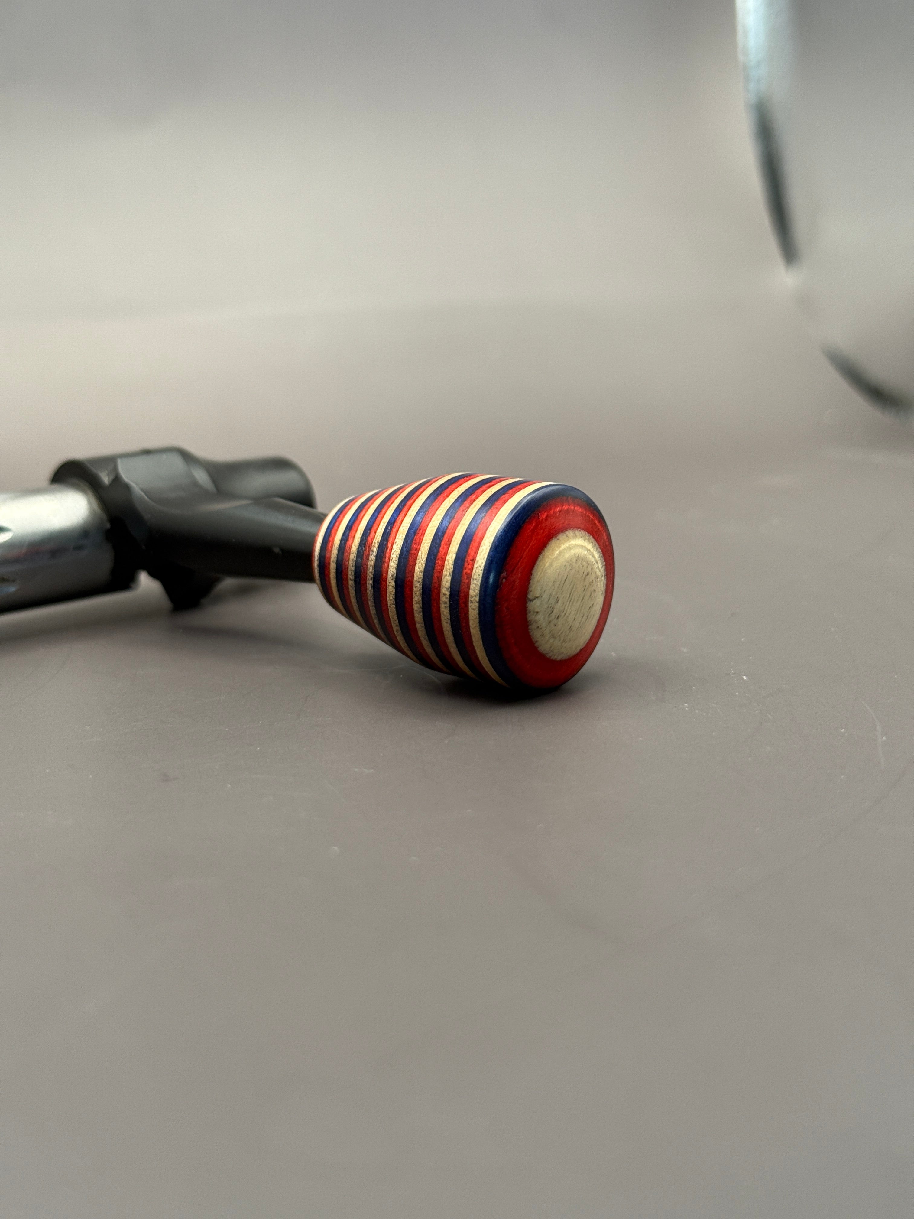 Handmade Custom Bolt Knob – Red, White & Blue Skateboard Deck
