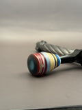 Handmade Custom Bolt Knob – Primary Red with Multi Colored Resin Layers