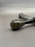 Handmade Custom Bolt Knob – Blue, Green & Tan Skateboard Deck Wood