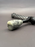 Handmade Custom Bolt Knob – Cream & Silver Resin