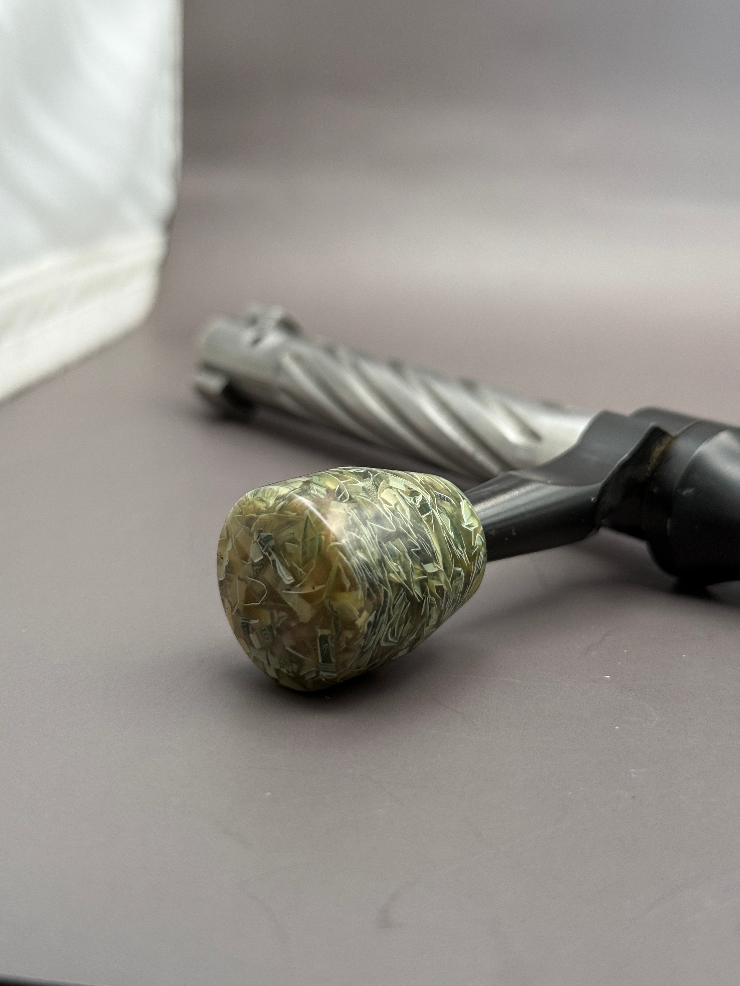 Handmade Custom Bolt Knob – Shredded Federal Reserve Dollar Bills