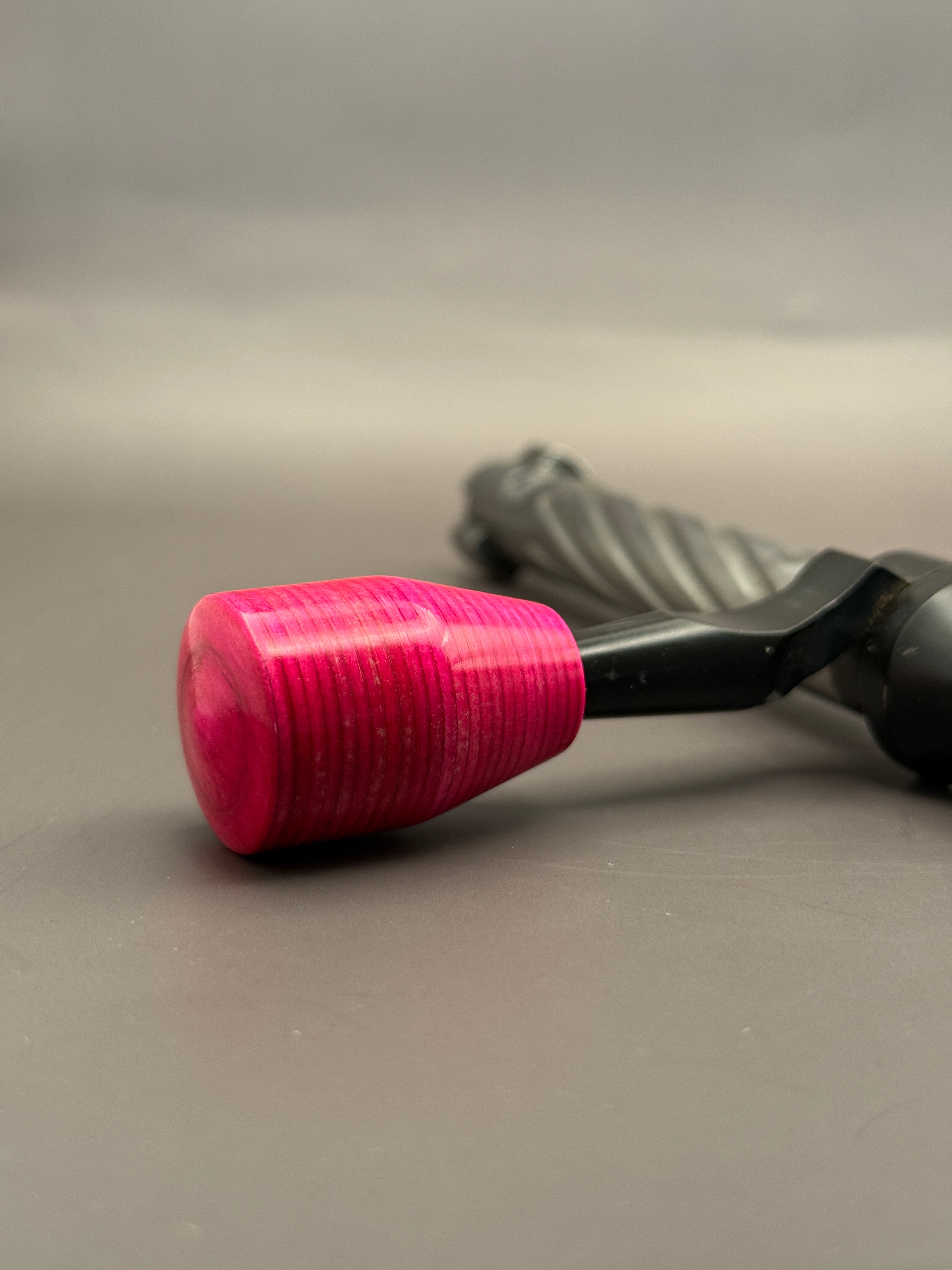 Handmade Custom Bolt Knob – Pink Resin Infused Wood
