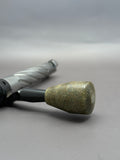 Handmade Custom Bolt Knob – Gold Sparkle Resin