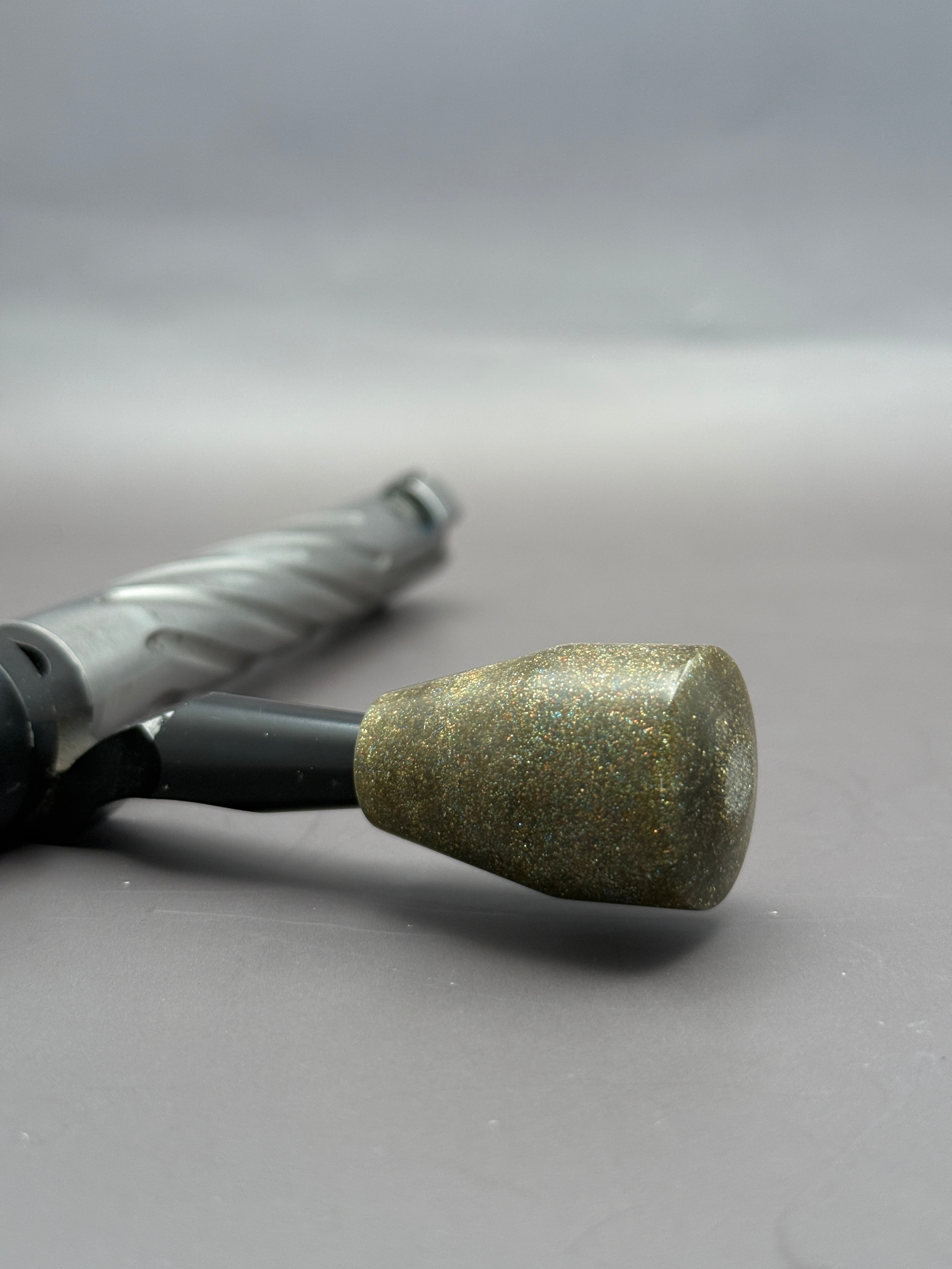 Handmade Custom Bolt Knob – Gold Sparkle Resin