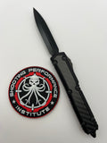 Microtech Makora D/E Shadow w/ Carbon Fiber Inlay DLC Standard Blade DLC Hardware Nickel Boron Internals Signature Series 206-1DLCTCFISH